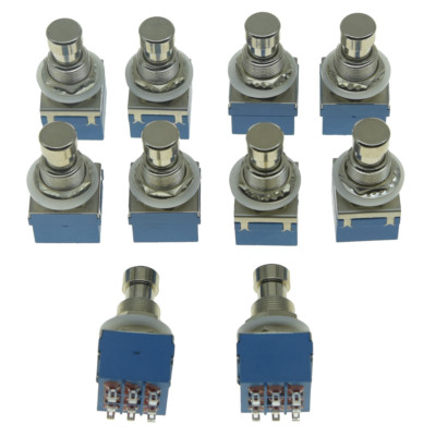 KAISH10-Pack 9-Pin 3PDT Guitar Effects Pedal Switch Foot Switch True Bypass Blue