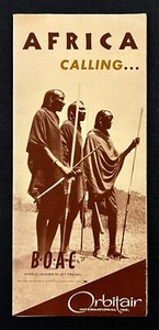 1960s BOAC Airlines Orbitair Inc Africa Regional Tours Vintage Travel Brochure