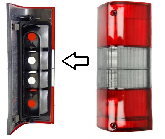 Feu arriere droit Peugeot Boxer haute visibilite avec plastique anti-jaunissement