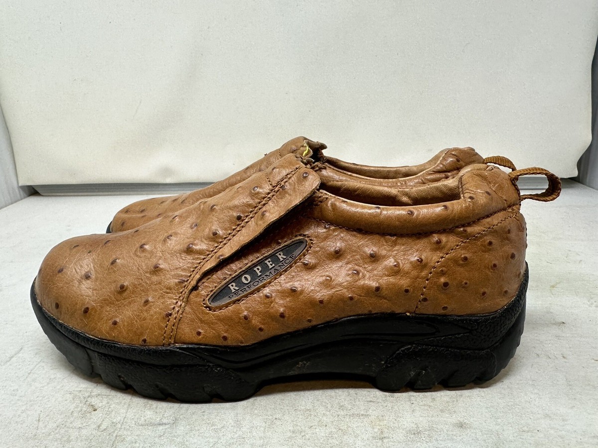 ROPER Performance Shoes Faux Ostrich Leather Women Slip On Loafer