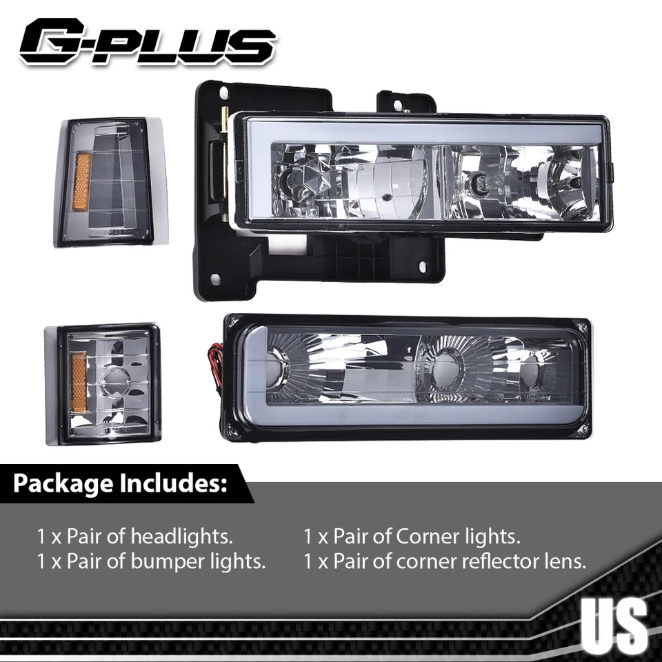 Faros LED DRL ahumados aptos para 94-00 GMC C10 C/K C1500 C2500 C3500 Foto 4 de 4