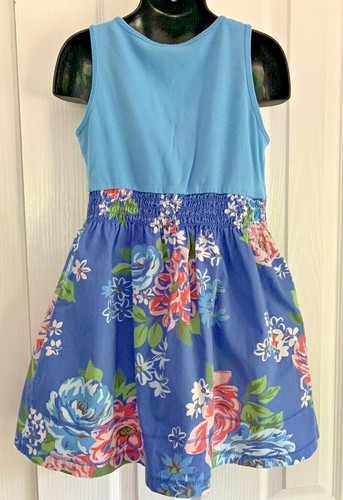 MINI BODEN Dress T Shirt Top Smocked Waist Floral Cotton Skirt DRESS 5 - 6 year - 第 4/6 張圖片