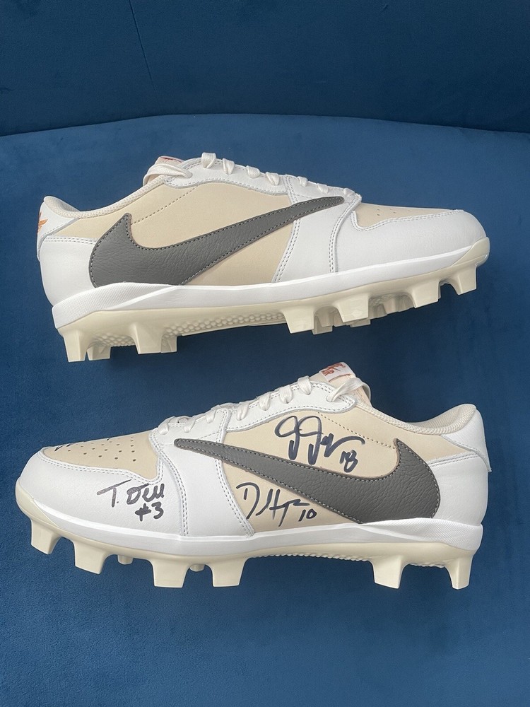 Travis Scott Jordan 1 Low Cleat, UNRELEASED PROMO SAMPLE, Autographed, Size 12.5