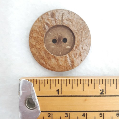 Natural Coconut Wood Button Glazed Shell Wooden Two Hole Large Feature Buttons - Picture 10 of 10