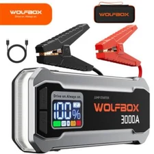WOLFBOX Car Jump Starter 3000A Booster Jumper Power Bank Battery Charge NEW