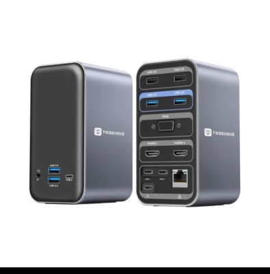 USB C Docking Station Dual Monitor for MacBook Pro/Air, 13-in-2 Triple Displa...