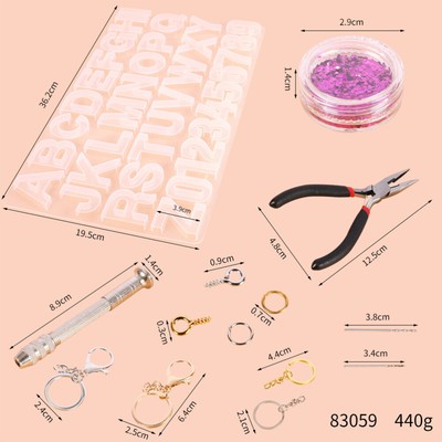 106 PCS/Set Harz Keychain Brief Casting Epoxy Keychain Kit Ohrring Gießen