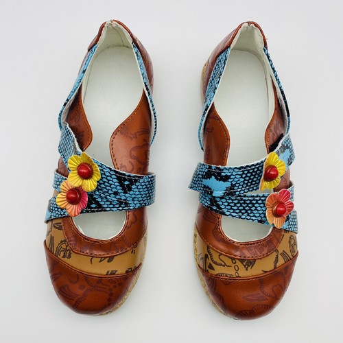Retro Unique Floral women slip on shoes Light Weight  - Picture 4 of 8