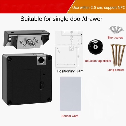 Smart Elektroschloss Schranktür Induktionsschloss NFC Unterstützung verstecktes Schrankschloss - Bild 3 von 16