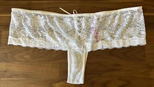 Seven Til Midnight Panties Lace High Leg Thong 3x/4X Bridal White Sexy