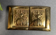 Vintage Two Piece Solid Brass Belt Buckle Schaffer Belt Co. Signed Original