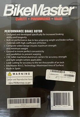 リム 2008-17 Bikemaster Front Street Brake Rotor F/Kawasaki ZG1400 PN