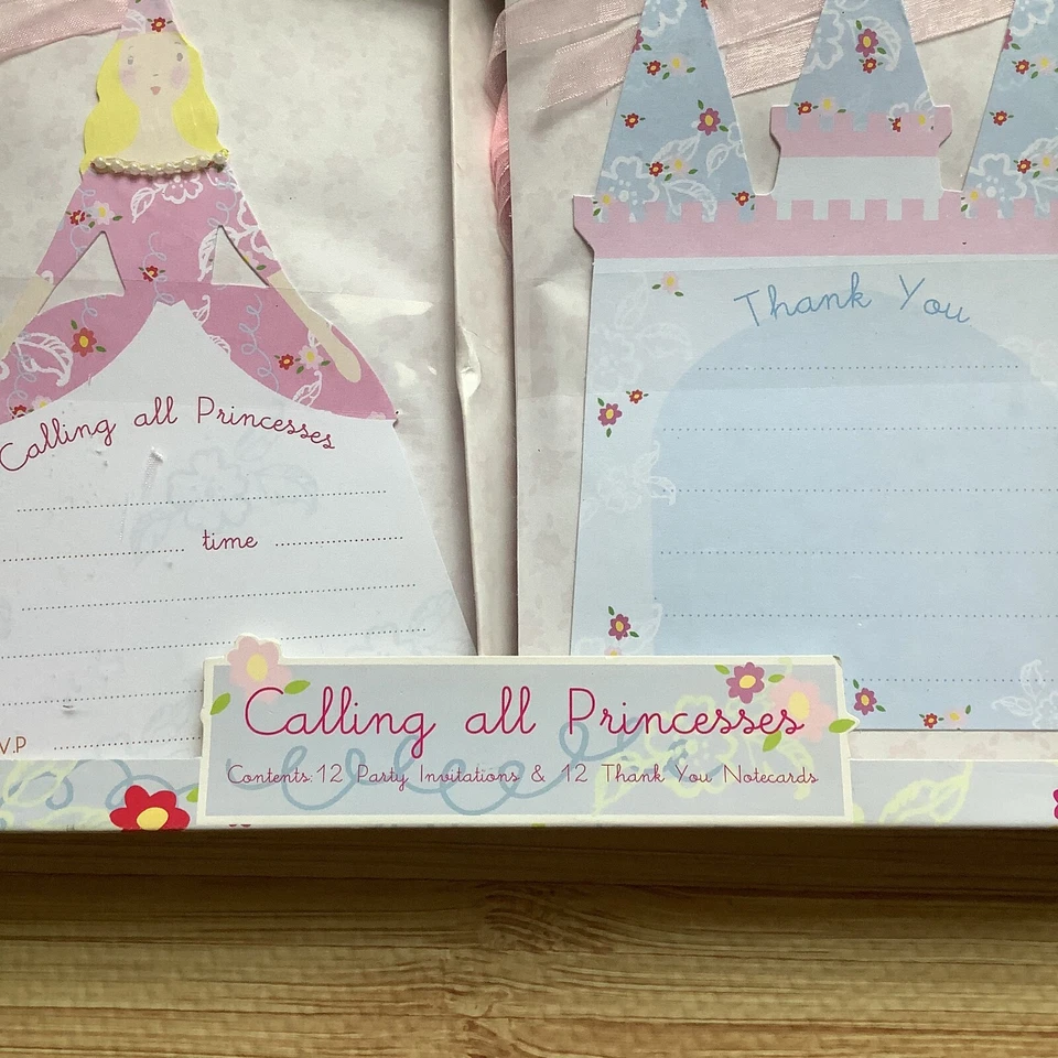 Meri Meri Princess Party Invitation Cards and Thank You Notes - 12 Each - NEW - Image 4 of 4