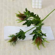 Artificial Thistle 3 Forks Flowers Sea Holly Eryngium Faux Bouquet Decor 3PCS
