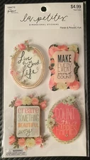 La Petites Dimensional sticker set~LIVE A GOOD LIFE~Beautiful~Quick Ship!