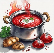 Tile Mural Hot Soup Still Life Kitchen Wall Art Backsplash Marble Ceramic