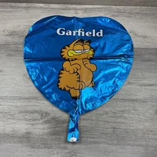 VINTAGE 1978 Garfield Foil Helium Balloon Unused Blue Heart Shaped Jim Davis