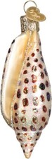 Junonia Shell Blown Glass Christmas Ornament by Old World Christmas