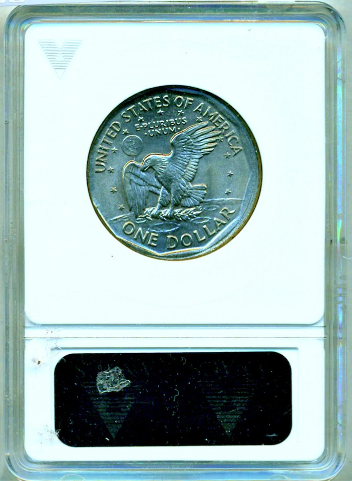 1979 ANACS MS64 Double Struck AND Broadstruck █ RARE Error █ SBA $1 █ One Dollar - Image 2 of 2