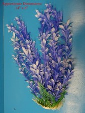 PLASTIC PLANT HEAVY BASE 34355 AQUARIUM DECORATION Approx. 14"L x 8"W