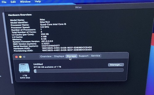2015 Apple iMac 21.5" A1418 i5-5575R 2.8GHz 8GB RAM 1TB HDD *See Pics* - Picture 3 of 6