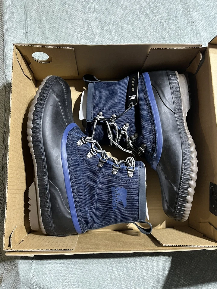 Sorel Cheyanne ll (2) short nylon waterproof Boots Men’s Size 9.5 US Navy - NEW - Image 2 of 4