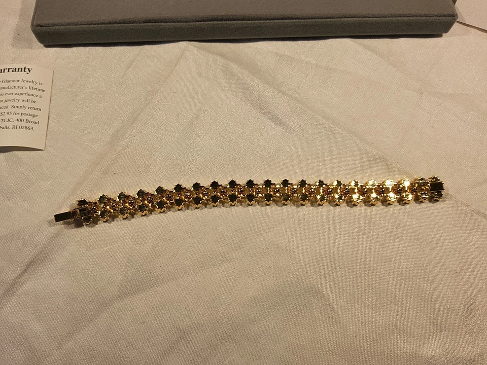 Preciosa pulsera de eslabones Nolan Miller Glamour Collection cristales diamantes de imitación azules Foto 4 de 4