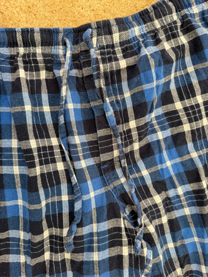 Saddlebred 男式大号蓝色格子法兰绒睡衣裤休闲裤棉质 — 第 2/4 张图片