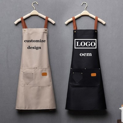 Waterproof Oil Cooking Aprons For Chef Women Men Kitchen Apron With Pocket Dish