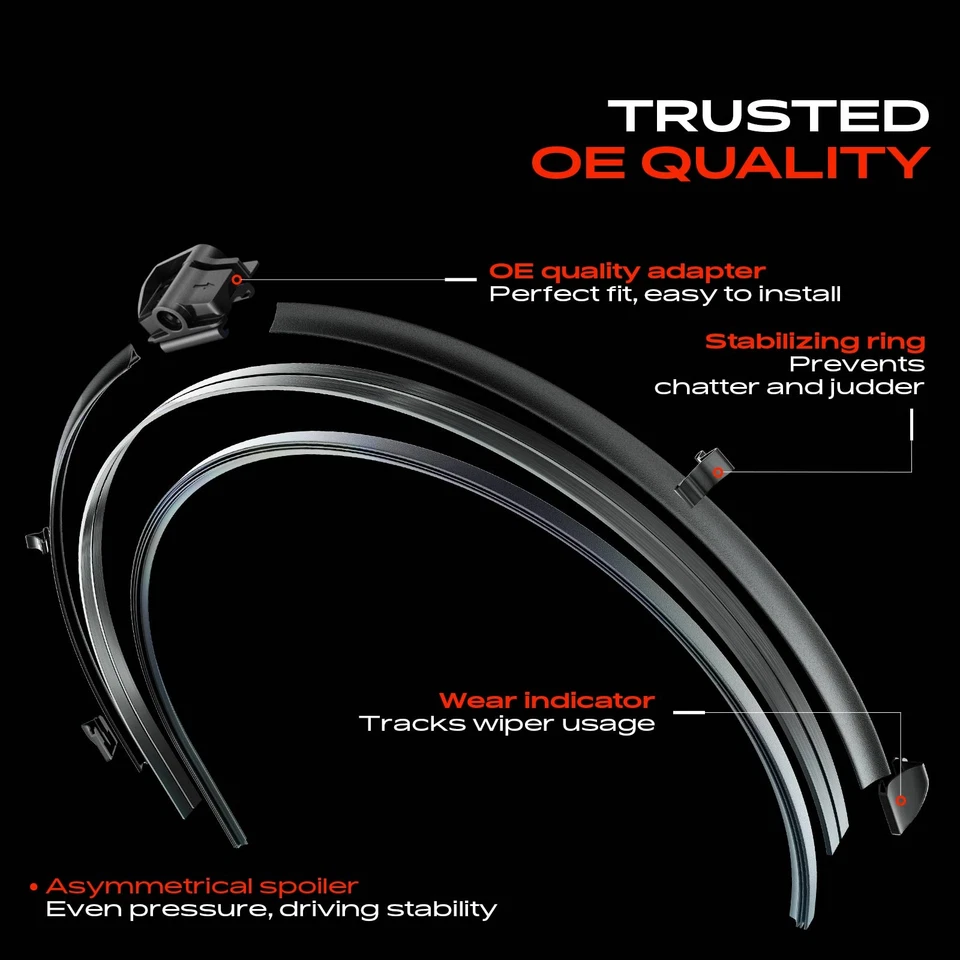 2x Limpiaparabrisas delantero 24" y 24" para Mercedes-Benz C250 C300 C350 E200 Foto 4 de 4