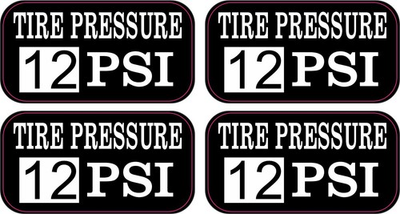 #ad StickerTalk Tire Pressure 12 PSI Vinyl Sticker Sheet 2x1 inch $8.99