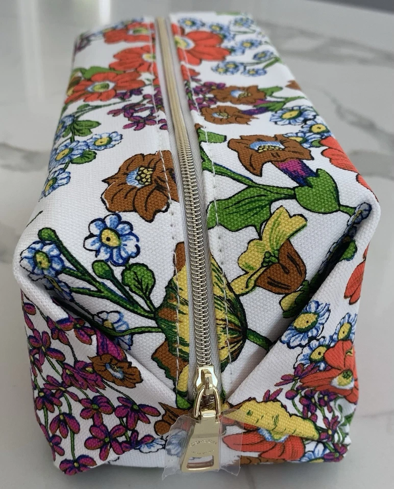 COACH Fragrance Pouch white floral toiletry cosmetic travel Bag flower design - Image 2 of 4