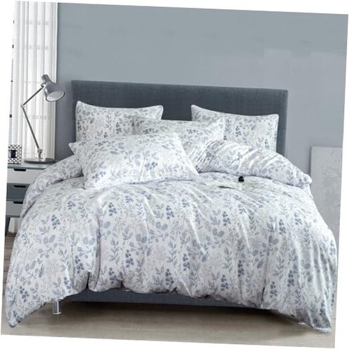 Juego de edredón floral – Edredón de 3 Matrimonial (80 x 90 pulg.) Floral-azul