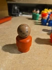 Vintage Fisher Price Little People Red African American Boy Black Hair Wooden