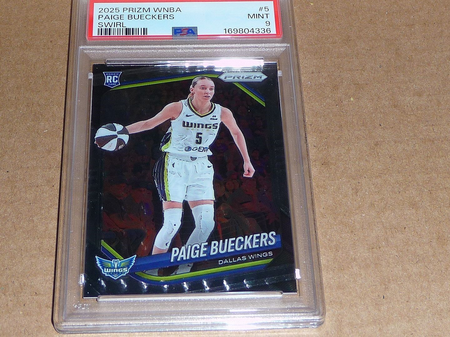 2025 Panini Prizm WNBA PAIGE BUECKERS SWIRL RC/ROOKIE WINGS #5 PSA 9 MINT