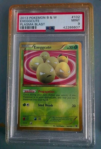 PSA 9 Pokemon 2013 Plasma Blast Exeggcute Secret Rare Reverse Holo 102/101