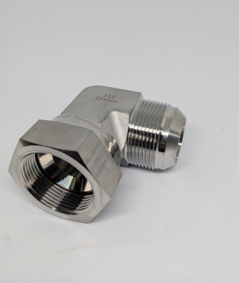 6500-20-20-SS  1-1/4'' (-20) Male JIC 37° x 1-1/4'' (-20) Female JIC 37° 90° Elbow