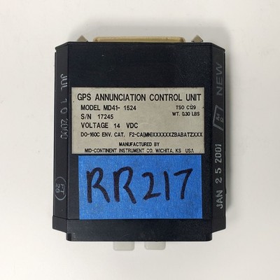Mid Continent GPS Annunciation Control Unit (ACU) P/N: MD41-1524