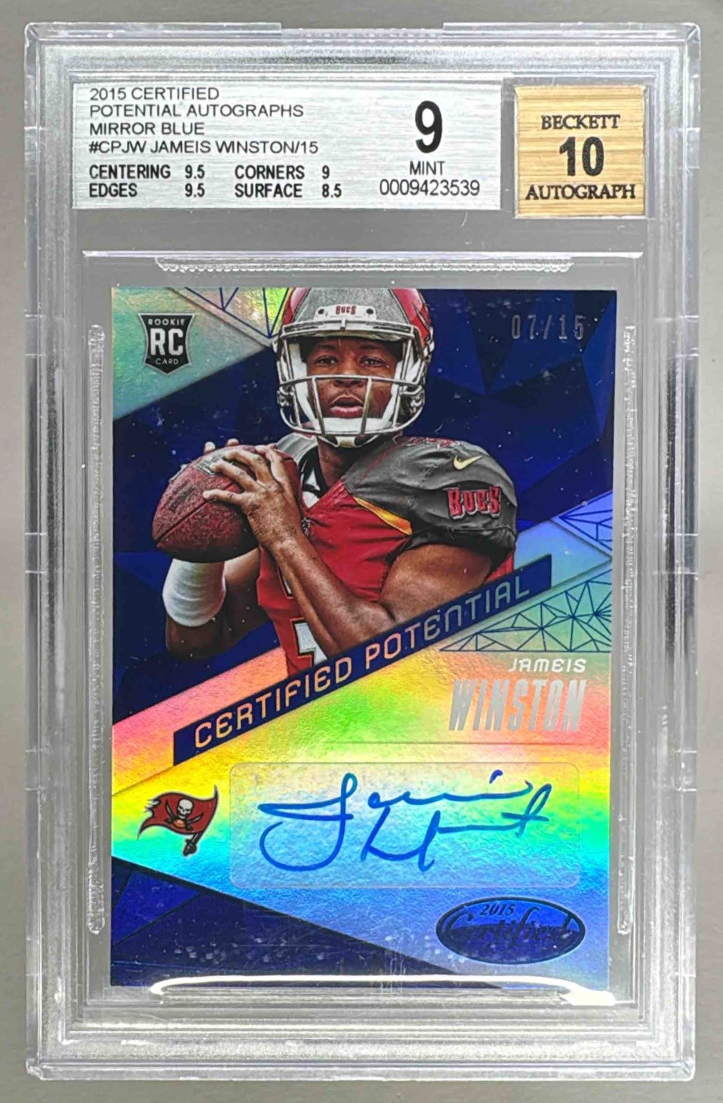 Jameis Winston Panini Certified Certified Potential Autograph #CPJW Mirror Blue