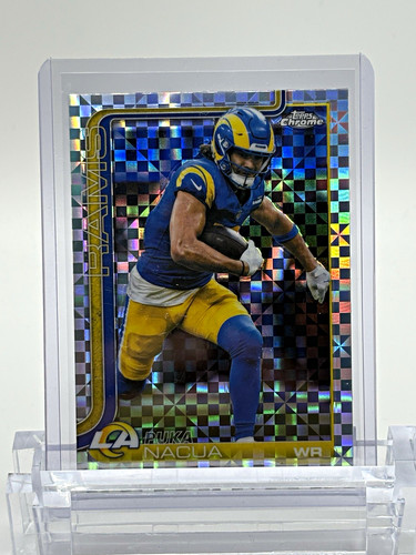 Topps Chrome Puka Nacua X-Fractor RC Rookie Card #166 Los Angeles Rams 2025