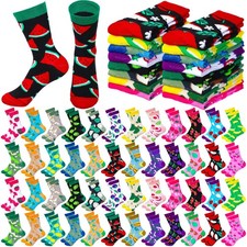 Ramede 48 Pairs Valentine's Socks Bulk Pink Novelty Heart Love Pattern Crew S...