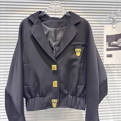 Schiaparelli Inspired Baseball Satin Jacket Black Choose Size 