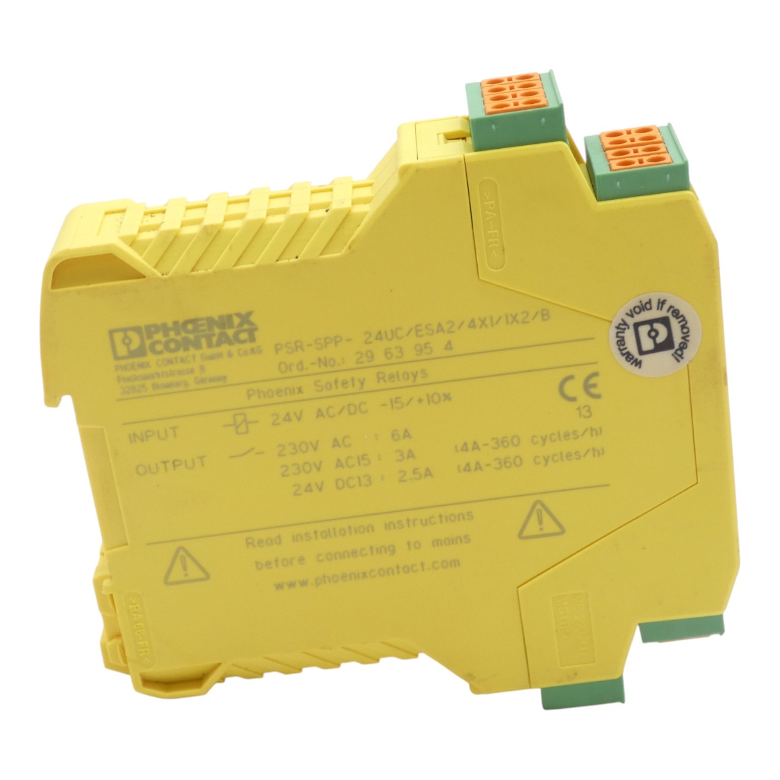 Phoenix Contact PSR-SPP- 24UC/ESA2/4X1/1X2/B Safety Relay -used/Attn.2-