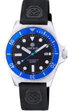 Deep Blue MASTER 1000 RETRÒ - LUNETTA BLU - QUADRANTE NERO - LANCETTA SECONDA BLU - CINTURINO