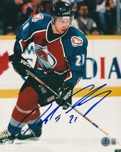 PETER FORSBERG Signed Colorado AVALANCHE 8x10 PHOTO Beckett Authenticated (BAS)