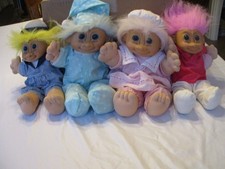 Russ Troll Kidz Dolls 12 "Vintage Lot 4 Colorful Hair Soft 1980's 90s Retro Toy