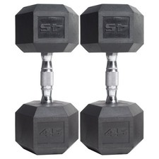 (2 pack) CAP Barbell Coated Hex Dumbbell, Single 45 Lbs