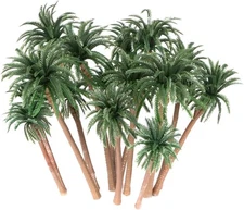 15 Pack Miniature Palm Trees for Diorama Decor - Tropical Coconut Model Trees wi
