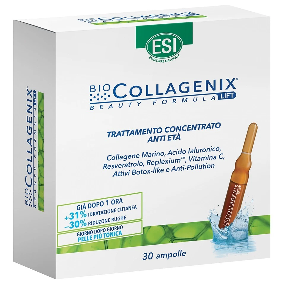 ESI Biocollagenix 30 Ampolle – Collagene Marino + Acido Ialuronico Anti‑Age