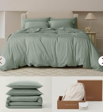 Double Stitch Cotton Tencel Duvet Cover - Queen Size Comforter Cover, Luxury